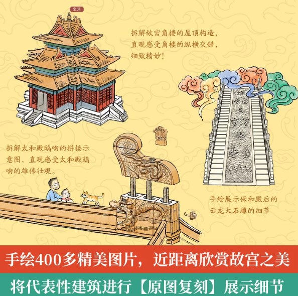 【正版书籍】有趣的故宫古建筑 杨爸图说杨大炜著 传承千年传统文化带着旅游打卡的趣味科普书小学生四五六年级课外书手绘建筑细节